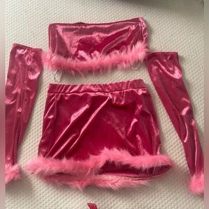 pink y2k two piece rave outfit